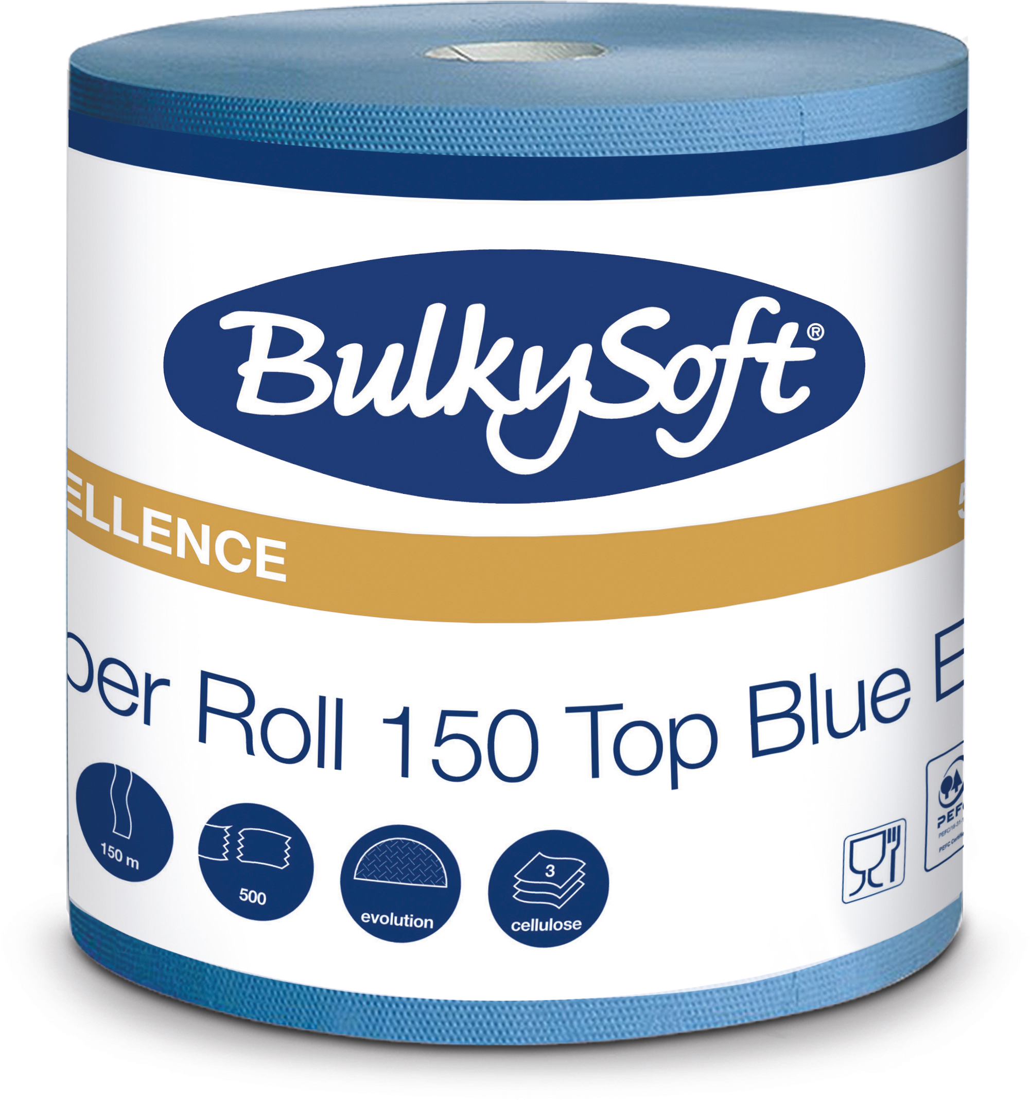 BULKYSOFT-26259-8018426567603 BULKYSOFT Putztuchrolle 3-lagig 26x30cm 26259 blau 2 Rollen – Hochwertig & günstig bei ShopDeca
