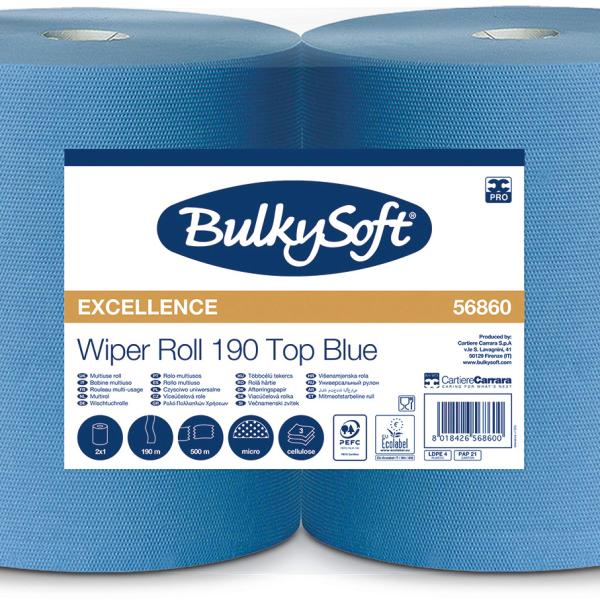 BULKYSOFT Putztuchrolle 3-lagig 38x36cm 26261 blau 2 Rollen