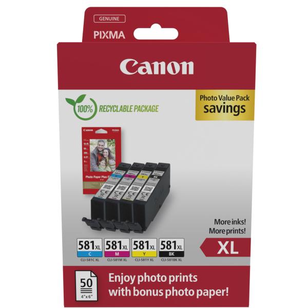 CANON Photo Valuepack XL BKCMY CLI-581XL Pixma TR7550 4x8.3ml