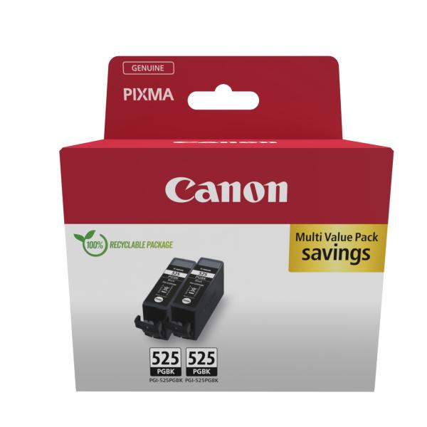 CANON Twin Pack Tinte 2x19ml schwarz PGI-525PACK PIXMA iP 4850 2 Stück