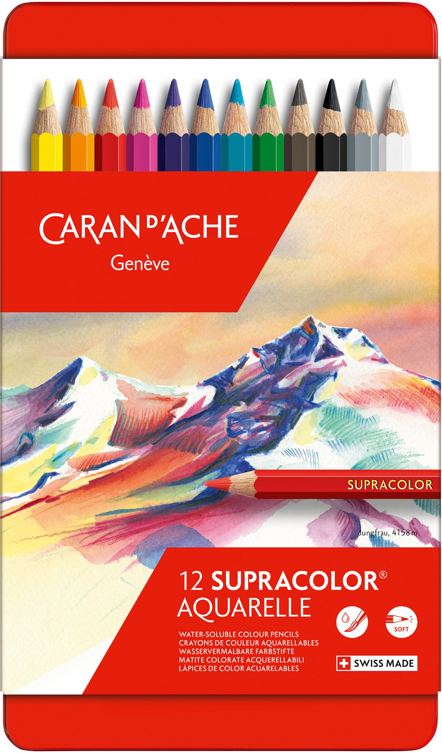 CARAN-DACHE-3888.312-7610186043123 CARAN D'ACHE Farbstifte Supracolor 3,8mm 3888.312 ass. in Metallsch. 12 Stück – Hochwertig & günstig bei ShopDeca