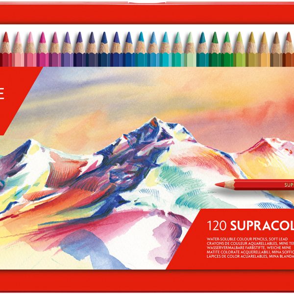 CARAN D'ACHE Farbstifte Supracolor 3,8mm 3888.420 ass. in Metallsch. 120 Stück