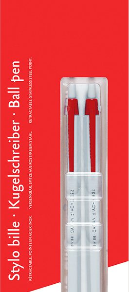 CARAN D'ACHE Kugelschreiber 825 825.170 rot, 2 Stück Blister