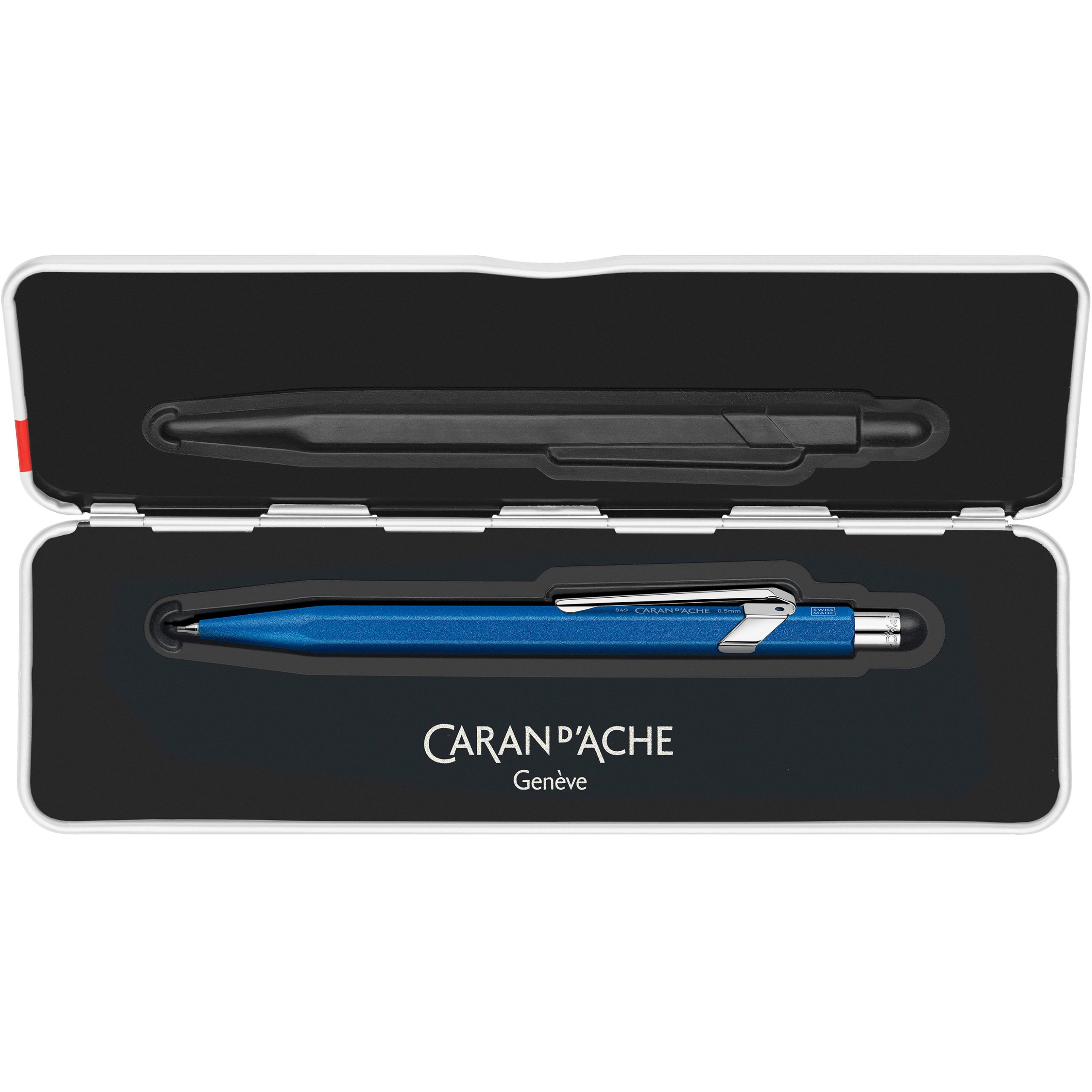 CARAN-DACHE-844.635-7630002353441 CARAN D'ACHE Minenhalter 849 Colormat-X 844.635 blau, Slimpack – Hochwertig & günstig bei ShopDeca