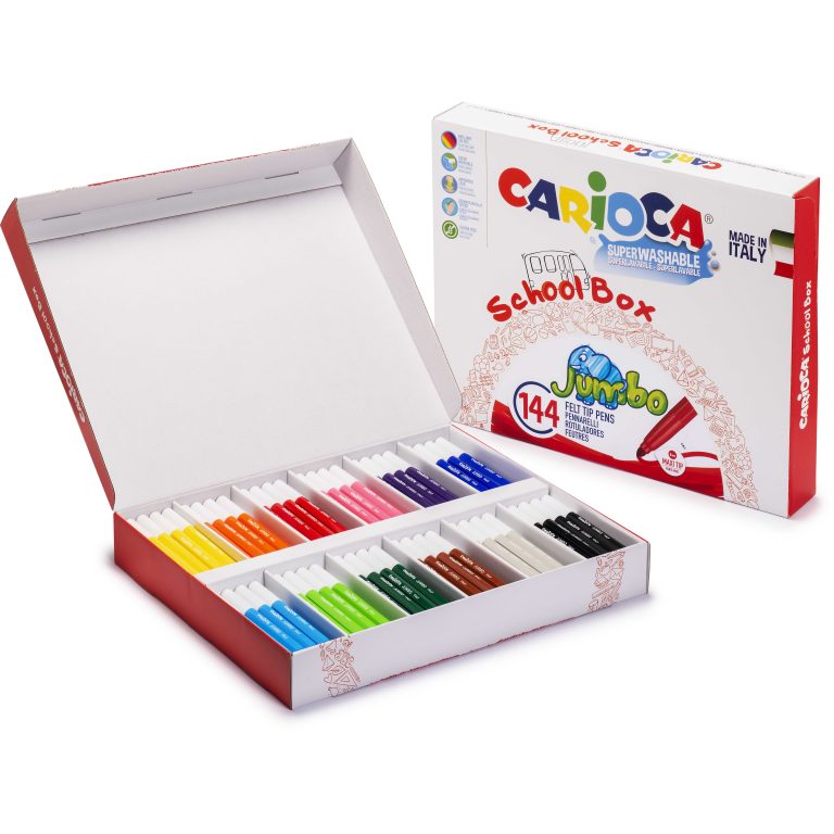 CARIOCA Fasermaler Jumbo 003521 School Box, 144 Stück