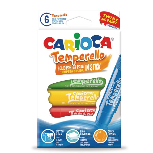 CARIOCA Posterfarbe Temperello 42739 6 Stück ass.