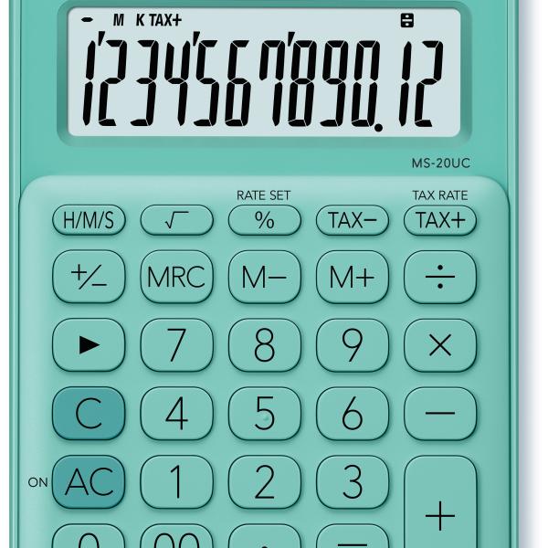 CASIO Mini Taschenrechner MS-20UC-GN-S 12-stellig grün
