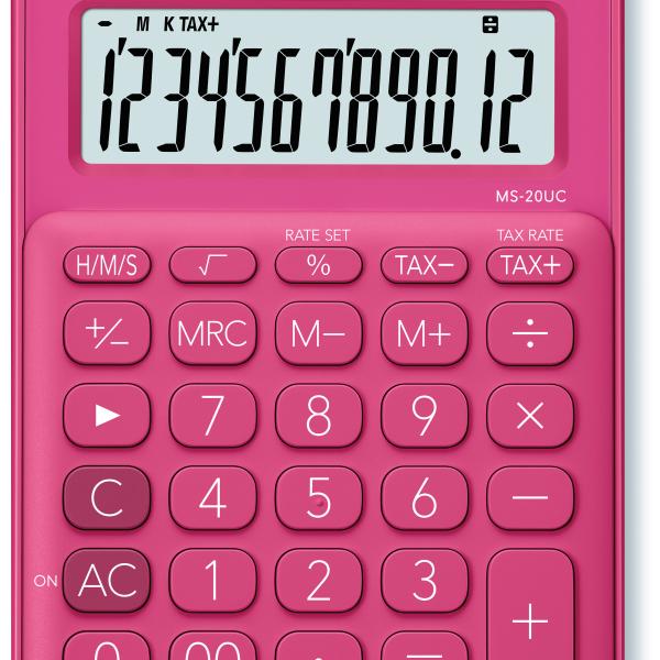 CASIO Mini Taschenrechner MS-20UC-RD-S 12-stellig rot