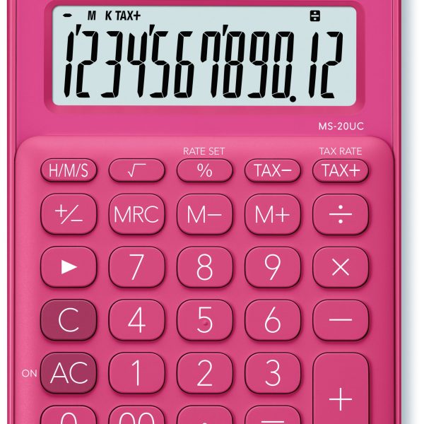 CASIO Mini Taschenrechner MS-20UC-RD-S 12-stellig rot