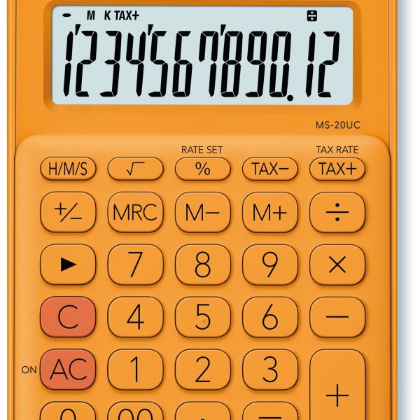 CASIO Mini Taschenrechner MS-20UC-RG-S 12-stellig orange
