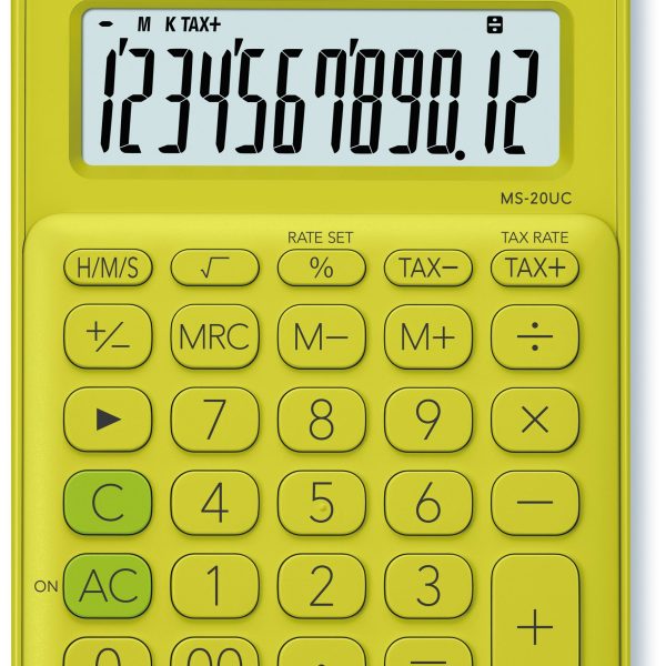 CASIO Mini Taschenrechner MS-20UC-YG-S 12-stellig gelb/grün