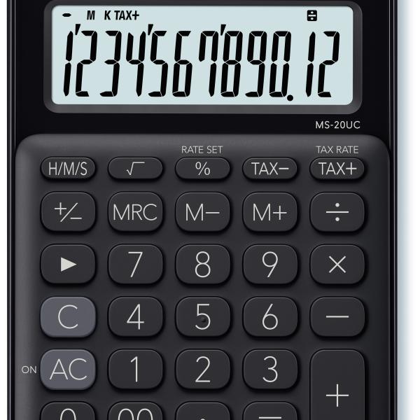 CASIO Mini Taschenrechner MS20UCBK 12-stellig schwarz