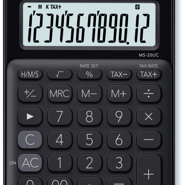 CASIO Mini Taschenrechner MS20UCBK 12-stellig schwarz