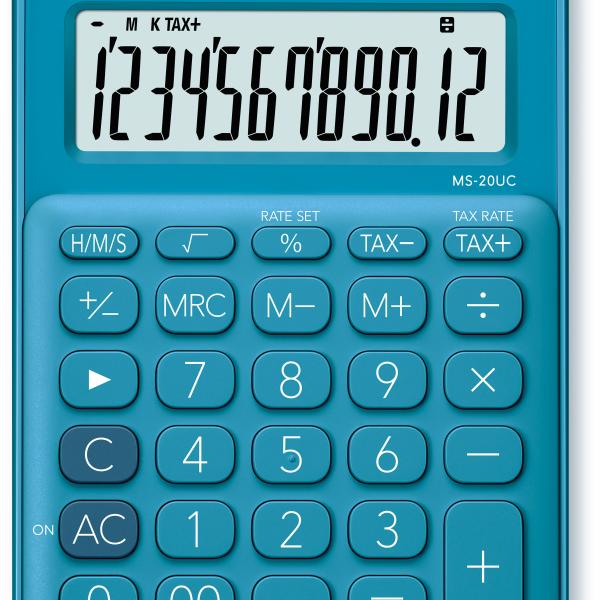 CASIO Mini Taschenrechner MS20UCBU 12-stellig blau