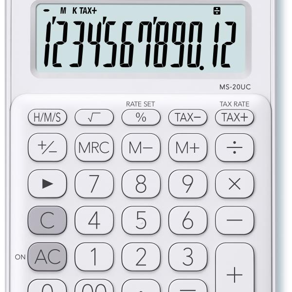 CASIO Mini Taschenrechner MS20UCWE 12-stellig weiss