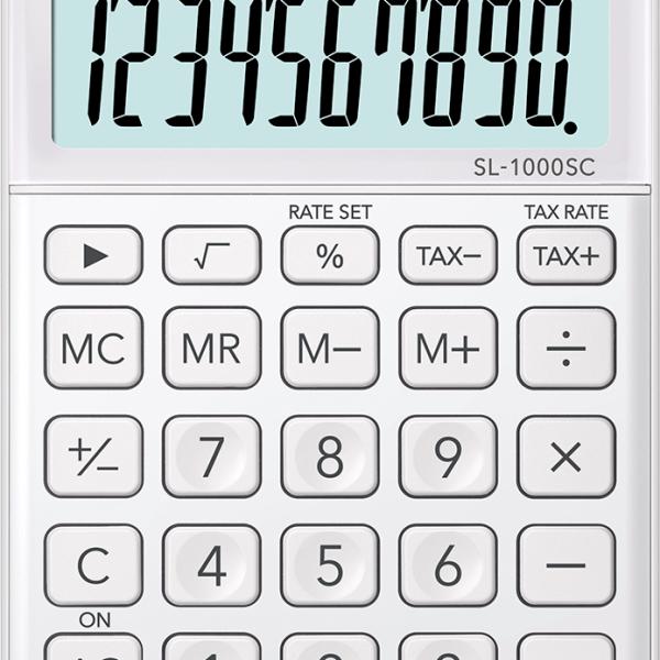 CASIO Taschenrechner BIC SL-1000SC-WE 10-stellig weiss