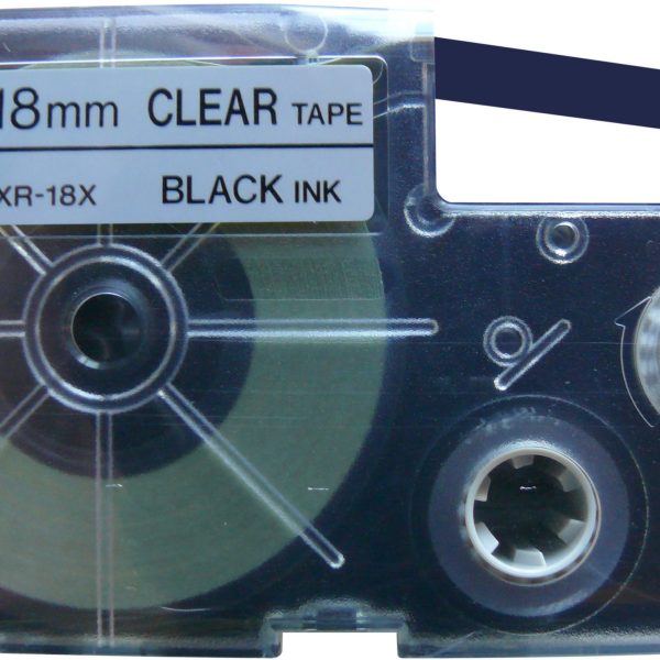 CASIO Beschriftungsband XR-18X 18mm/8m schwarz/transparent