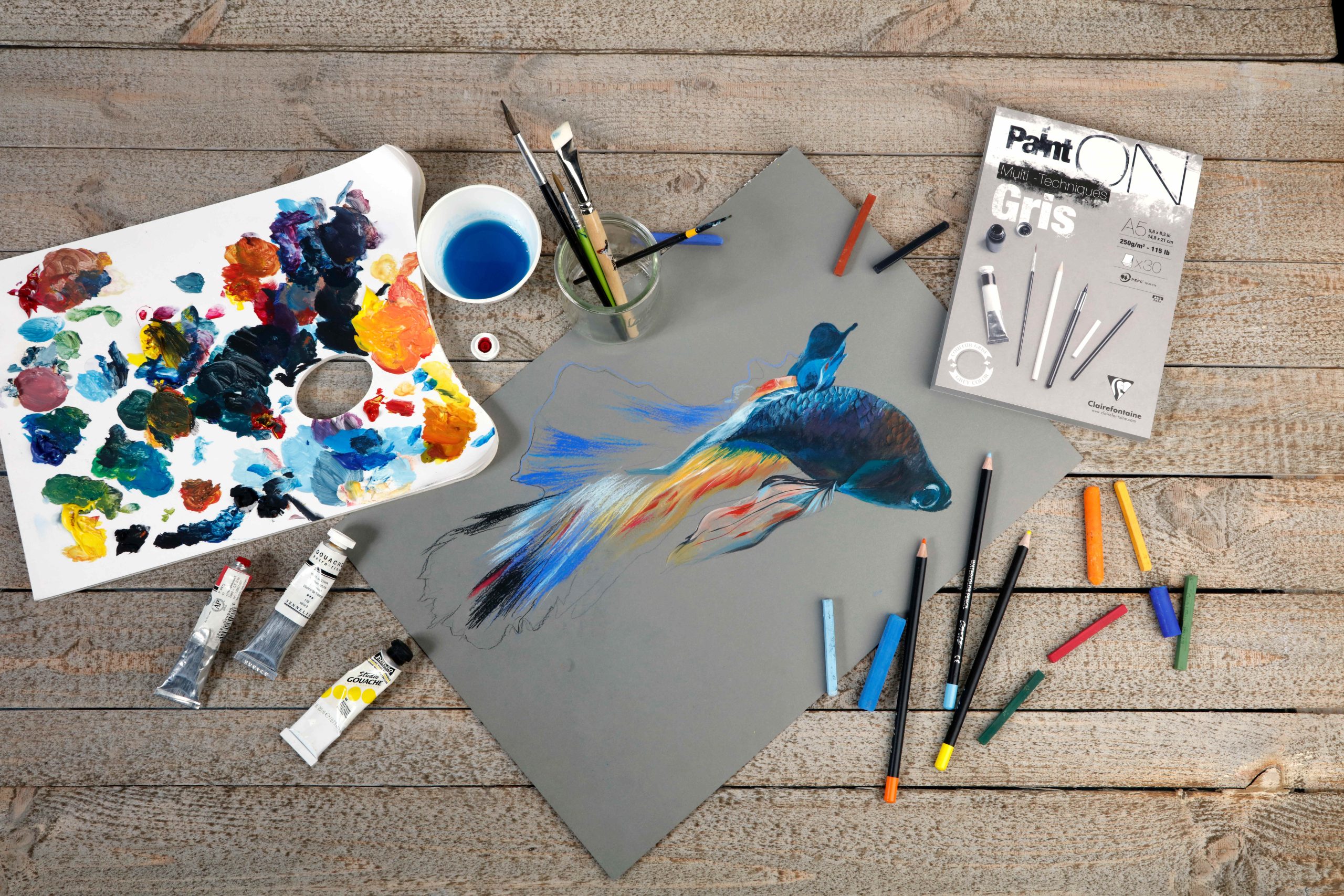 CLAIREFONTAINE-975808C-3329689758086 CLAIREFONTAINE Paint'On Fgekörnt A5 975808C Grau 30 Blatt – Hochwertig & günstig bei ShopDeca