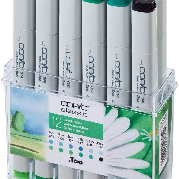 COPIC Marker Classic 20075703 Umwelt-Farben, 12 Stück