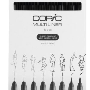 COPIC Multiliner 2207510 Set schwarz, 8 Stück