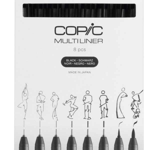 COPIC Multiliner 2207510 Set schwarz, 8 Stück
