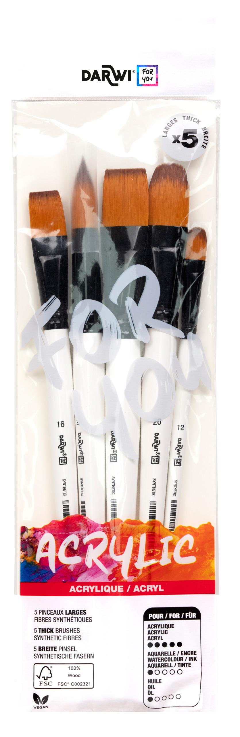 DARWI-DF1905150K03C-5411711463872 DARWI Pinsel Set Breit DF1905150K03C Synthetik 5 Stück – Hochwertig & günstig bei ShopDeca