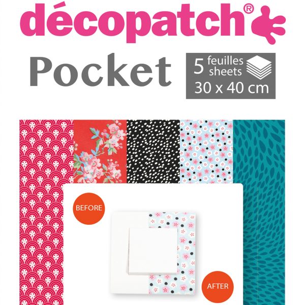 DECOPATCH Papier Pocket Nr. 2 DP002O 5 Blatt à 30x40cm