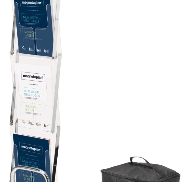 DEFLECTO Prospektständer klappbar A4 36200 silber Aluminiumrahmen