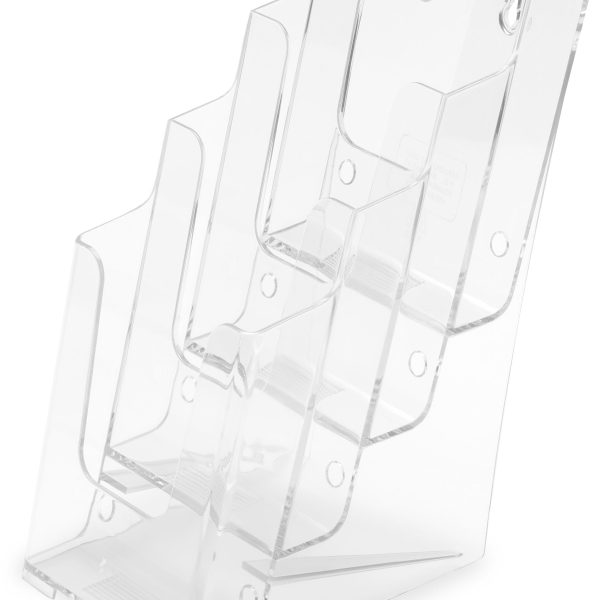 DEFLECTO Prospekthalter Docuholder 77701 1/3 A4, hoch, 4 Fächer