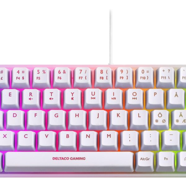 DELTACO TKL Gaming Keyboard membrane GAM-158-W RGB CH-Layout, White