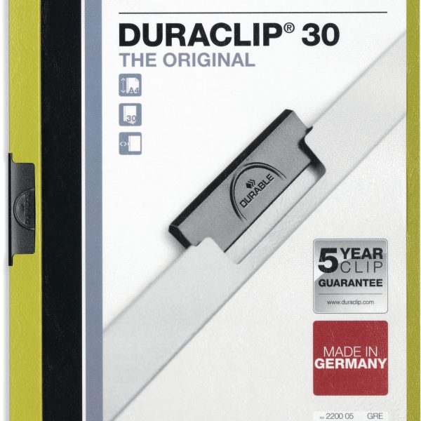 DURABLE Klemmhefter DURACLIP 30 220005 für 30 Blatt A4 grün