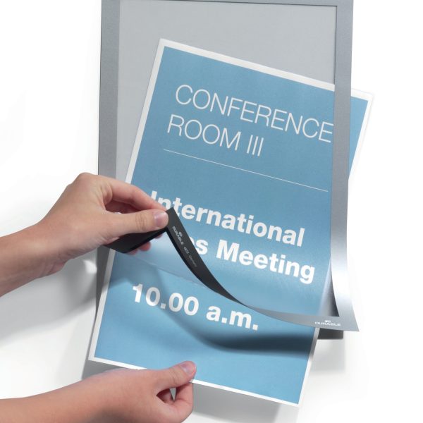 DURABLE Magnetrahmen Duraframe 488223 selbstklebend, silber 10 Stück