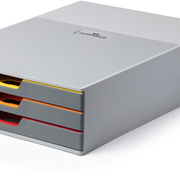 DURABLE Schubladenbox Varicolor 3 760327 weiss/bunt 3 Fächer