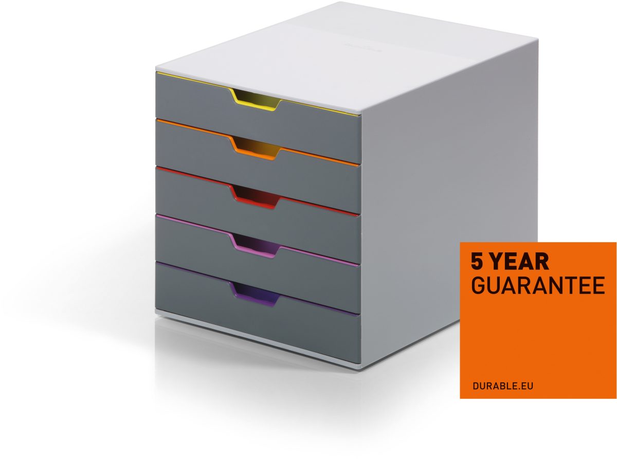 DURABLE Schubladenbox Varicolor 5 760527 grau/bunt 5 Fächer – Hochwertig & günstig bei ShopDeca