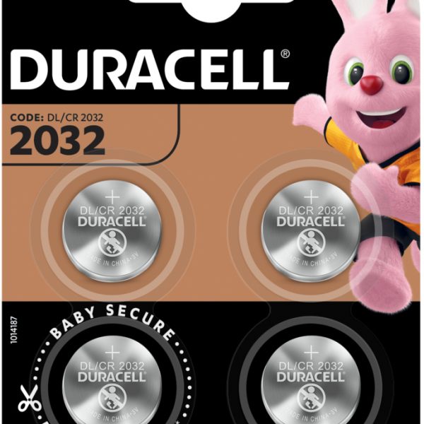 DURACELL Knopfbatterie Specialty 4-119376 CR2032, 3V 4 Stück