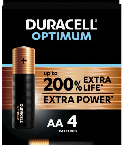 DURACELL Batterie Optimum 4-137486 AA, LR6, 1.5V 4 Stück