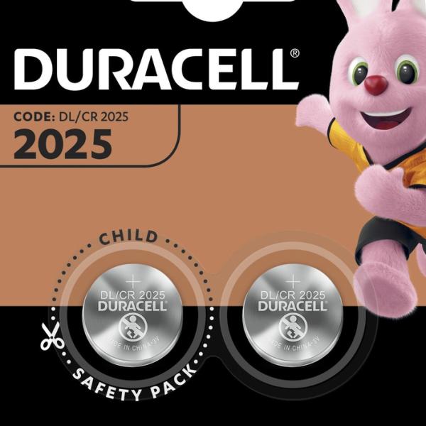 DURACELL Knopfbatterie Specialty DL2025 B2 CR2025, 3V 2 Stück