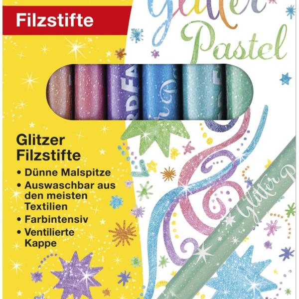EBERHARD FABER Filzstifte Glitzer pastell 551009 8er Kartonetui