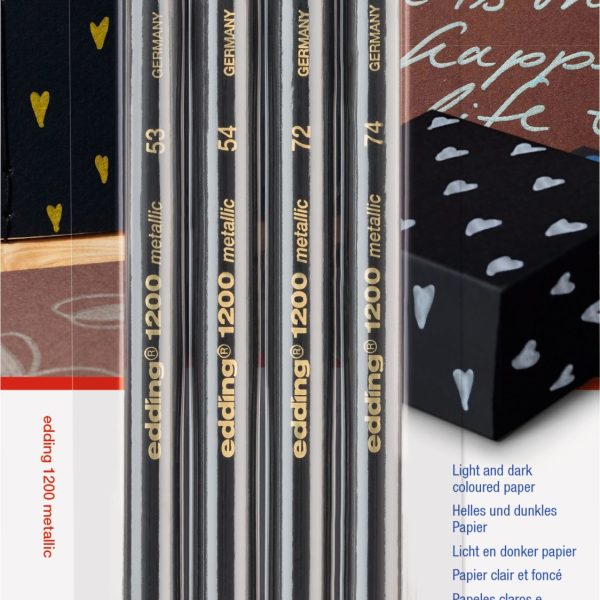 EDDING Faserschreiber 1200 Met. 1-3mm 1200METBLI-G 4 Stück ass. Etui