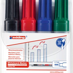 EDDING Whiteboard Marker 365 2-7mm 365-E4 schwarz,rot,blau,grün 4 Stk.