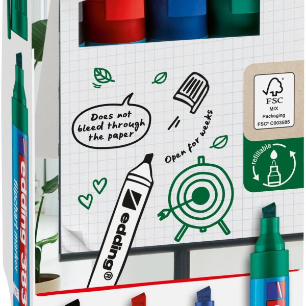 EDDING Flipchart Marker 383 1-5mm 383-E4 4 Farben