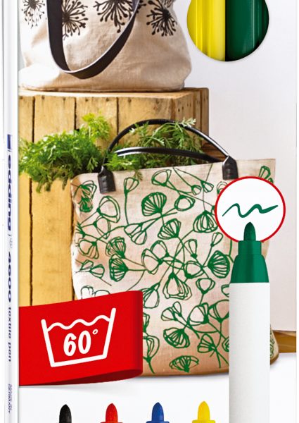 EDDING Textilstift 4600 3945 Basic Color 5 Stück