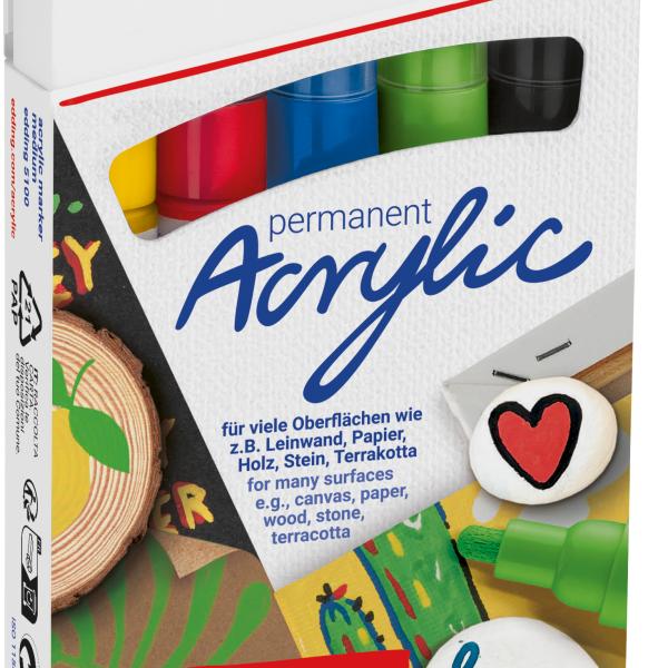 EDDING Acrylmarker 5100 2-3mm 5100-E5-basi basic, ass. 5 Stück
