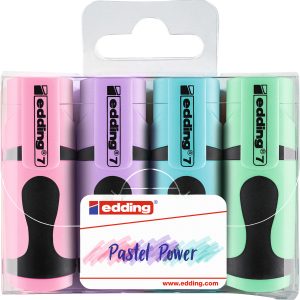 EDDING Textmarker mini 7 1-3mm 7-E4-pas Pastell 4 Stück