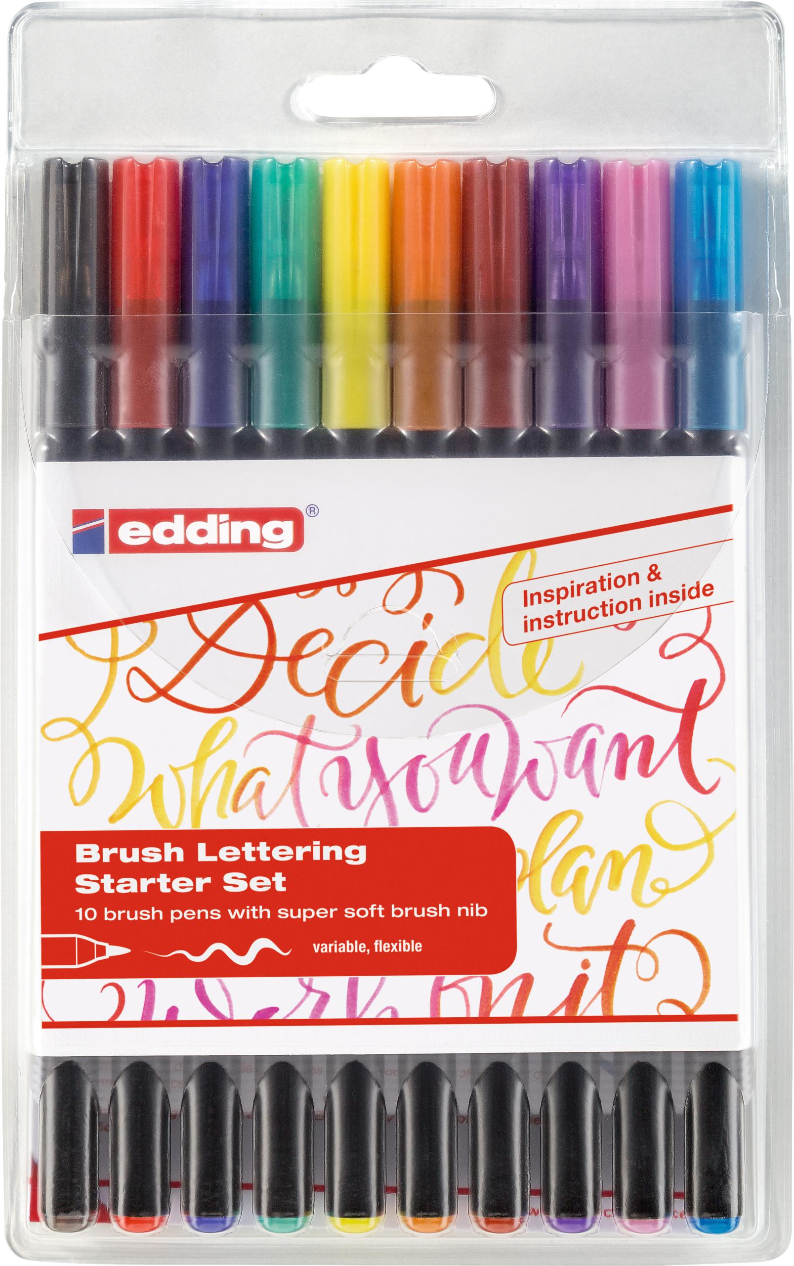 EDDING-E-1340-E-10-4004764984398 EDDING Brushpen 1340 Starter Set E-1340 E-10 farbig ass. 10 Stück – Hochwertig & günstig bei ShopDeca
