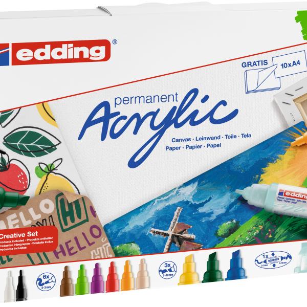 EDDING Acrylmarker acrylic-12S Kreativset basic 12 Stück