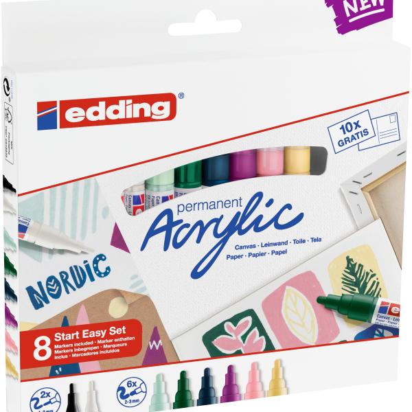 EDDING Acrylmarker acrylic-8s Kreativset nordic 8 Stück