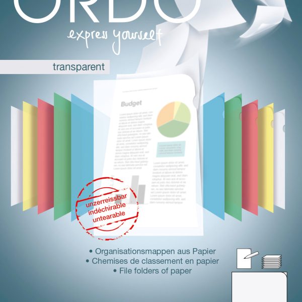 ELCO Sichtmappe Ordo A4 73696.14 transparent, weiss 10 Stück