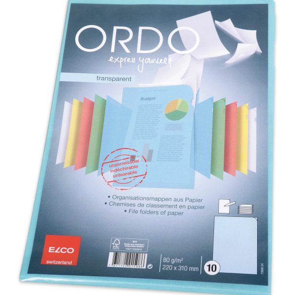 ELCO Sichtmappe Ordo A4 73696.34 transparent, blau 10 Stück