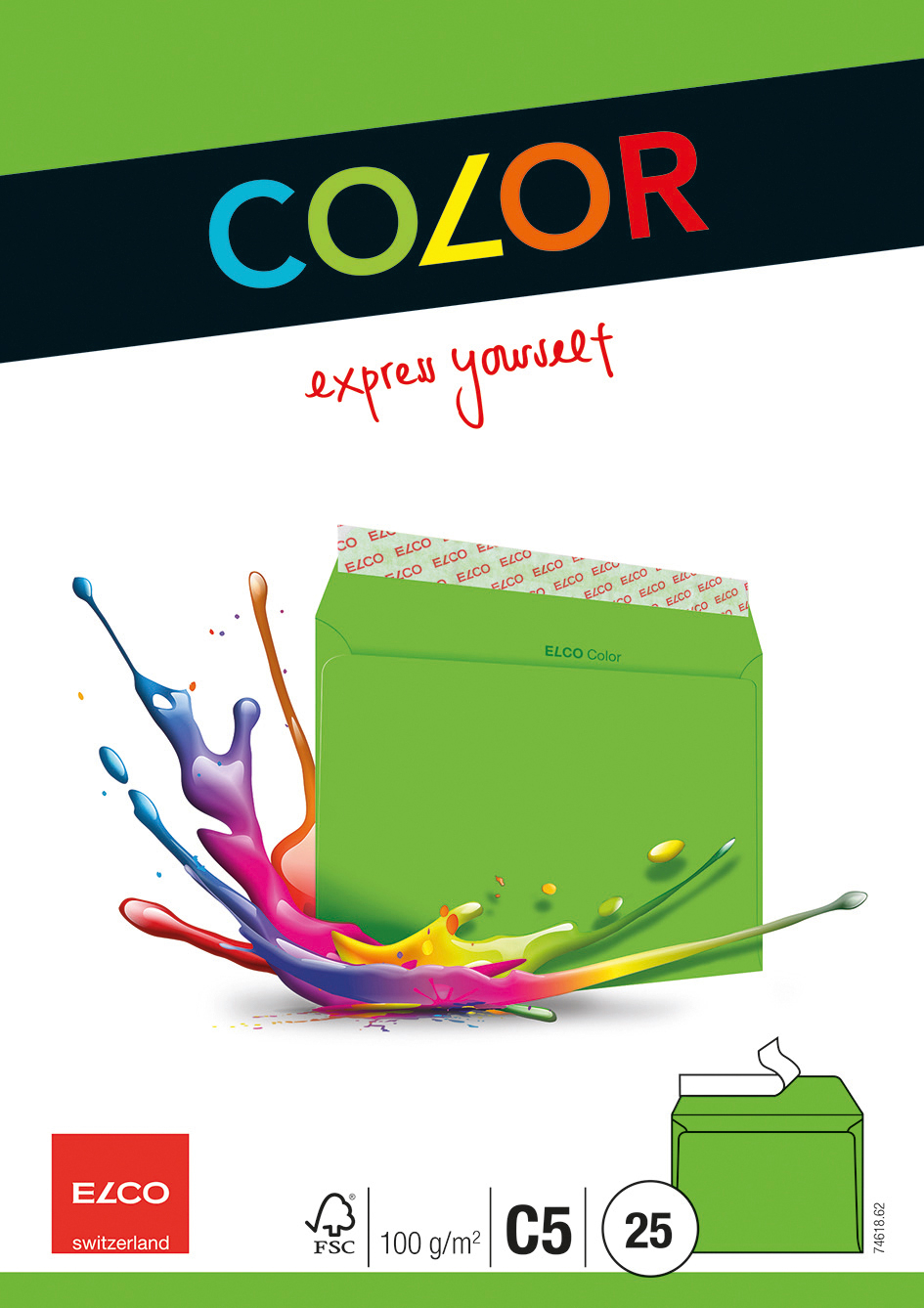74618.xx Color C5.indd ELCO Couvert Office o/Fenster C5 74618.62 100g, grün 25 Stück – Hochwertig & günstig bei ShopDeca